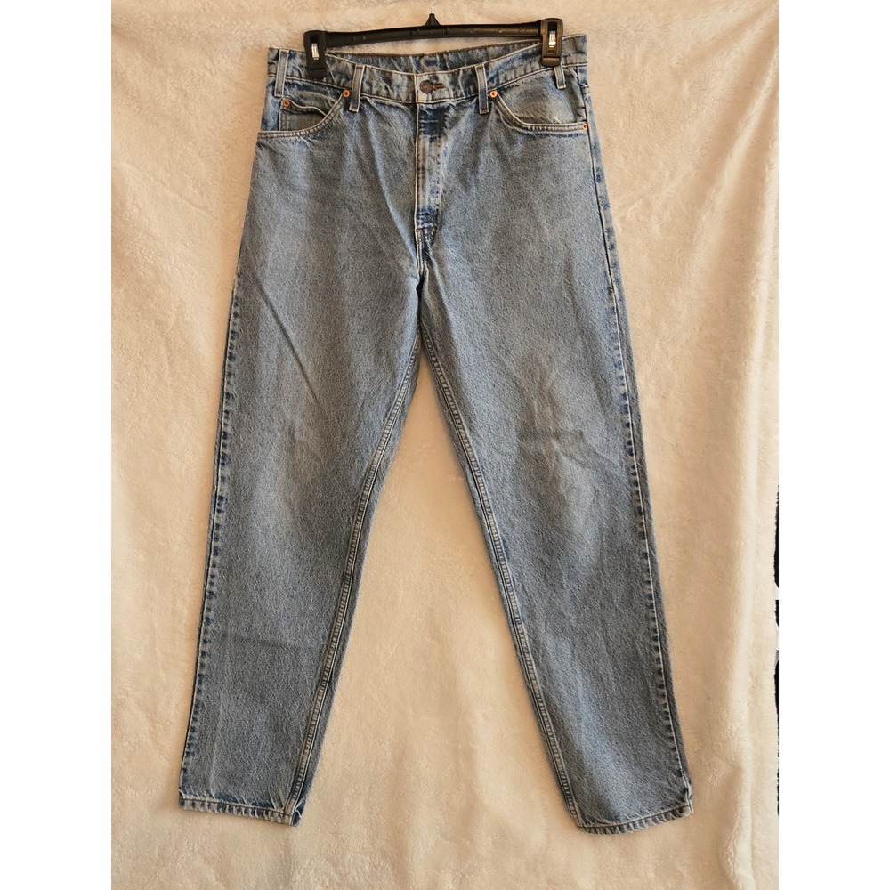 Levis 550 Relaxed Fit Tapered Leg Light Wash Orange Tab Jeans 36x34 1996 Vintage